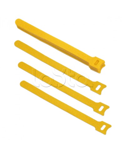 Хомут для кабеля, липучка с мягкой застежкой, 180x14 мм, желтый (10 шт.) Cabeus CLAMP-180-YL в Калуге Стяжки-хомуты Pintop.ru