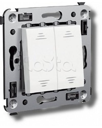 Выключатель двухклавишный в стену, Avanti, Ванильная дымка DKC 4405104 в Калуге Аксессуары для стоек и шкафов Pintop.ru