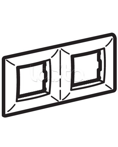 Рамка двухместная, белый RAL 9010, 4М, BRAVA DKC (75012W) в Калуге Аксессуары для кабель-канала Pintop.ru