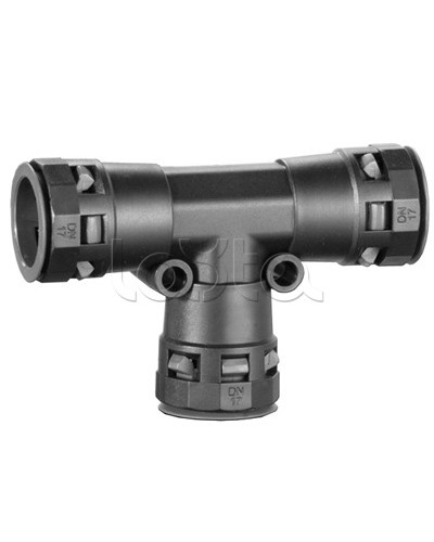 Тройник DN 36/36/36 мм, полиамид, цвет черный DKC PAT36N в Калуге Повороты, муфты, тройники Pintop.ru