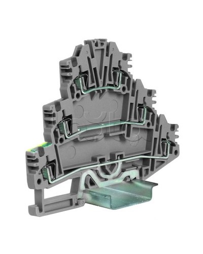 Зажим трех-уровневый c заземлением на нижнем уровне 2,5 кв.мм, серый DKC ZHL500GR в Калуге Держатели, клипсы, скобы Pintop.ru