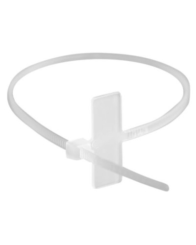 Хомут P6.6 маркировочный, белый, 2,5x100, горизонтальная табличка под замком 24,5x7,8 DKC 252100SR-M в Калуге Стяжки-хомуты Pintop.ru