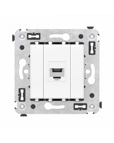Телефонная розетка RJ-12 без шторки в стену одинарная, Avanti, Белое облако DKC (4400613) в Калуге Розетки компьютерные и телефонные Pintop.ru