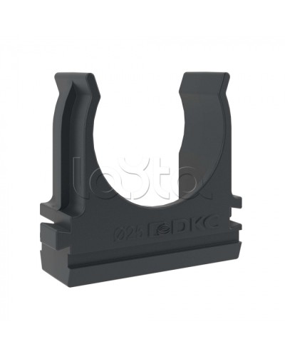 Держатель с защелкой D=25 (Черный) DKC (51025N) в Калуге Держатели, клипсы, скобы Pintop.ru