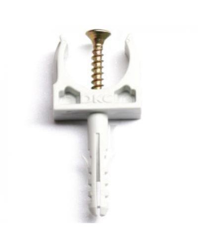 Держатель с защелкой и дюбелем, д.25 мм DKC 51325R5 в Калуге Держатели, клипсы, скобы Pintop.ru