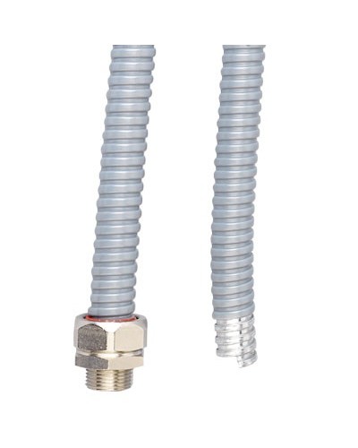 Металлорукав DN 12мм в ПВХ изоляции, Dвн 12,0 мм, Dнар 16,0, 50 м, цветчёрный DKC 6071R-012N в Калуге Крепежные изделия Pintop.ru