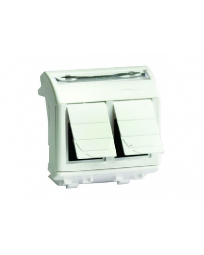 Комп.роз. RJ45 кат.6 (2 разъема 8P8C, Hyperline) Brava, белая, 2М DKC (76452B) в Калуге Розетки компьютерные и телефонные Pintop.ru