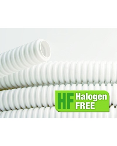 Труба ПЛЛ гибкая гофр. не содержит галогенов д.32мм, ПВ-0, с протяжкой,25м, цвет белый DKC 81832 в Калуге Труба гофрированная Pintop.ru