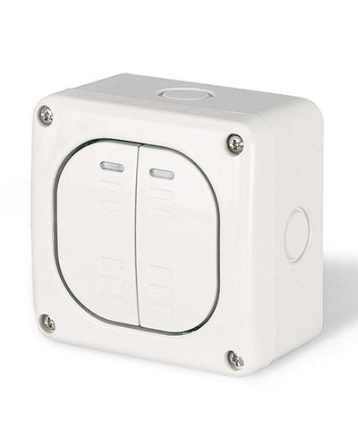 Выключатель однополюсный, двухклавишный, настенный DKC DIS1375022 в Калуге Аксессуары для стоек и шкафов Pintop.ru