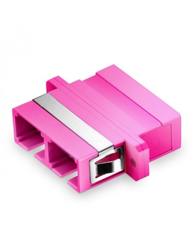 Оптический адаптер OM4, дуплекс SC, с фланцами, пурпурный Eurolan (36A-40-2S-02MG) в Калуге Проходные адаптеры и розетки оптические Pintop.ru