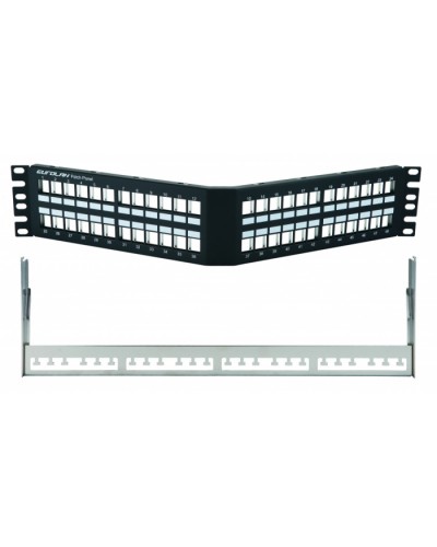Коммутационная угловая панель 19” наборная, FTP, 2U, 48 портов, черный Eurolan (27A-00-48BL) в Калуге Патч-панели Pintop.ru