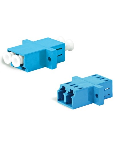Адаптер оптический проходной LC/UPC-LC/UPC, SM, duplex, корпус пластиковый, синий, белые колпачки LC/UPC-LC/UPC Hyperline FA-P11Z-DLC/DLC-N/WH-BL в Калуге Проходные адаптеры и розетки оптические Pintop.ru