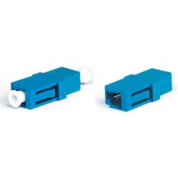 Адаптер проходной LC/UPC-LC/UPC, SM, simplex, корпус пластиковый, синий, белые колпачки Hyperline FA-P00Z-LC/LC-N/WH-BL