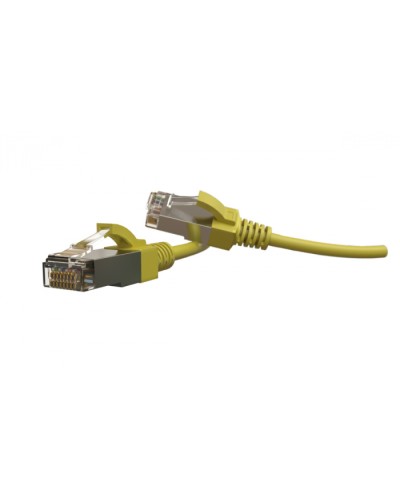 Патч-корд S/FTP Hyperline (PC-LPT-SFTP-RJ45-RJ45-C6-1M-LSZH-YL) в Калуге Патчкорды (медные) Pintop.ru