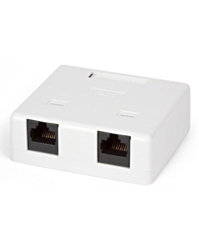 Розетка компьютерная RJ-45(8P8C) Hyperline SB1-2-8P8C-C6-WH в Калуге Розетки компьютерные и телефонные Pintop.ru