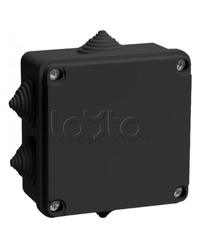 Коробка расп. КМ41234 100х100х50мм IP55 6 вв. черная IEK (UKO11-100-100-050-K02-55) в Калуге Распределительные коробки Pintop.ru