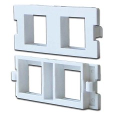 Вставка модульная на 2 кейстоуна в розетку LAN-MB, белая LANMASTER (LAN-MBP-2OK-WH)