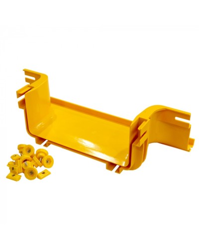 Боковой отвод на оптический лоток 120 мм, монтаж без соединителей, желтый LANMASTER (LAN-OT120-UT/NC) в Калуге Аксессуары для лотков Pintop.ru