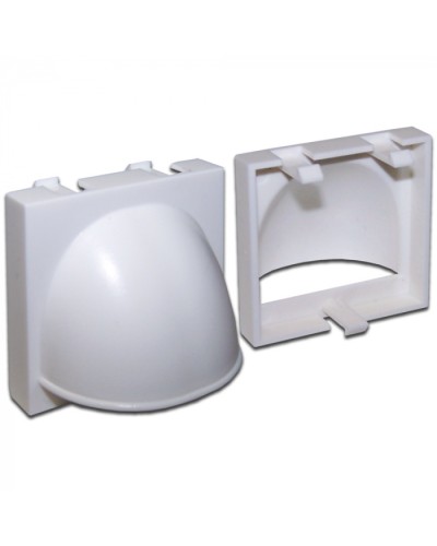 Кабельный ввод открытый, 45х45, белый LANMASTER (LAN-SIP-23CO-WH) в Калуге Аксессуары для кабель-канала Pintop.ru