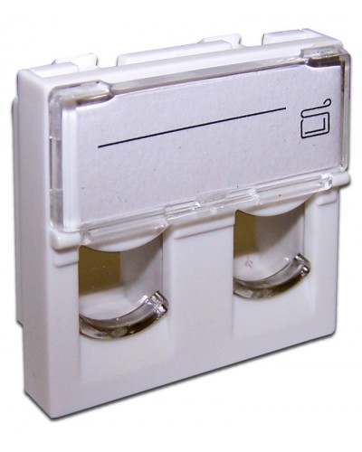 Вставка 45x45 на 2 модуля, со шторкой и увеличенным окном маркировки, белая LANMASTER (LAN-SIP-24L-WH) в Калуге Коннекторы и разъемы Pintop.ru