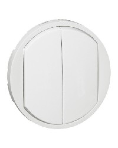 Лицевая панель для выключателя двойного белый Celiane Legrand 068002 в Калуге Аксессуары для кабель-канала Pintop.ru