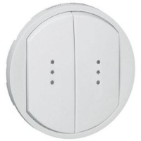 Лицевая панель для выключателя двойного с индикацией белый Celiane Legrand 068004