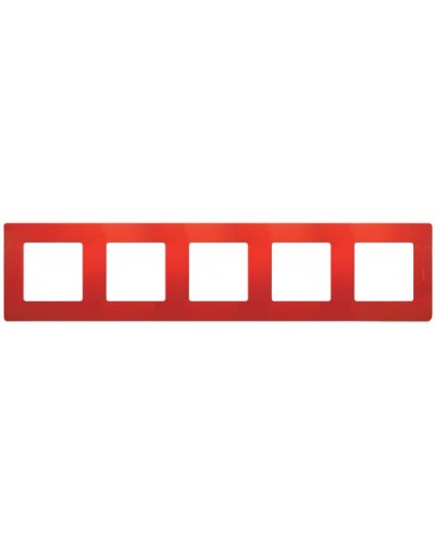Рамка 5 постов Etika красный Legrand 672535 в Калуге Аксессуары для кабель-канала Pintop.ru