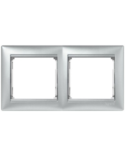 Рамка 2 поста горизонтальный монтаж алюминий Valena Legrand 770152 в Калуге Аксессуары для кабель-канала Pintop.ru