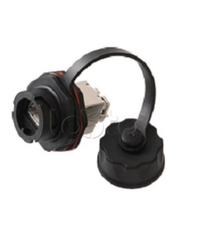 Индустриальный модуль-вставка NIKOMAX, Кат.6a (Класс Ea), 500МГц, RJ45/8P8C, 110/KRONE, T568A/B, экранированный, IP67, с защитной крышкой, черный NIKOMAX (NMC-KJSA2-IS-BK) в Калуге Модули Keystone Pintop.ru