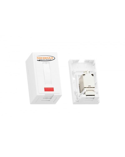 Розетка RJ45 1 порт кат.5e белая NIKOMAX (NMC-WO1UD2-FT-ST-WT) в Калуге Розетки компьютерные и телефонные Pintop.ru