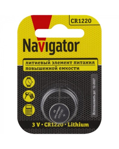 Элемент питания Navigator 93 825 NBT-CR1220-BP1 в Калуге Электротехническое оборудование Pintop.ru