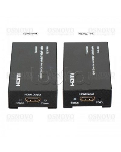 Комплект для передачи HDMI по одному кабелю витой пары CAT5e/6 до 50м OSNOVO TA-Hi/1+RA-Hi/1 в Калуге Видеоусилители, Модуляторы, Делители Pintop.ru