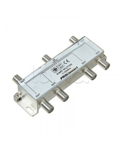 Сплиттер антенный ТВ х 6 под F разъём 5-1000 МГц PROCONNECT 05-6024 в Калуге Дополнительное оборудование для сетей Pintop.ru