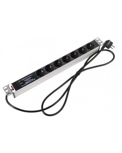 Блок розеток 1U, 7 розеток Schuko Rem R-16-7S-FI-440-3 в Калуге Блоки розеток Pintop.ru