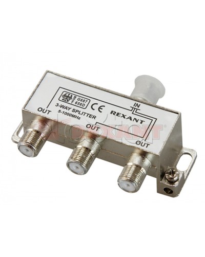 Делитель телевизионный ТВх3 под F разъём 5-1000 МГц (10шт/уп) REXANT 05-6002 в Калуге Системы видеонаблюдения Pintop.ru