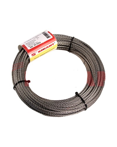 Трос нержавеющий d=3мм, моток 20 метров REXANT 09-5503 в Калуге Крепежные изделия Pintop.ru