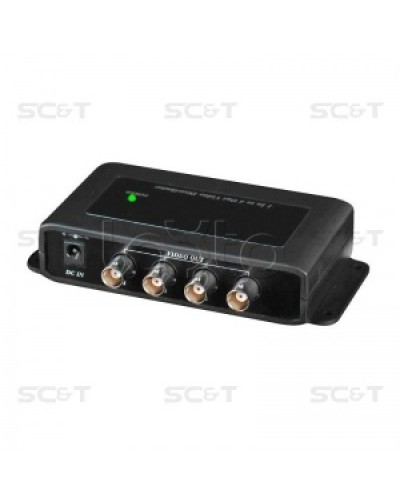 Усилитель-разветвитель видеосигнала HDCVI / TVI / AHD (1вх./4вых.) SC&T CD104HD в Калуге Видеоусилители, Модуляторы, Делители Pintop.ru