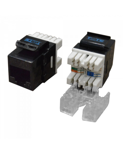 Модуль Keystone RJ45, Cat.5E, UTP, 180 градусов, черный TWT (TWT-OK45UTP180/5E-BK) в Калуге Модули Keystone Pintop.ru