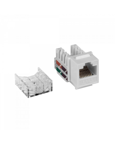 Модуль Keystone RJ45, Cat.5E, UTP, 90 градусов, белый TWT (TWT-OK45UTP/5E-WH) в Калуге Коннекторы и разъемы Pintop.ru