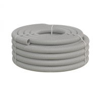 Труба ПНД-FRUF гофрир. легкая, с зондом, без галогена, трудногорючая, атмосферостойкая,цвет серый, диам. 40мм (20м) Экопласт (20140HFR-UF)