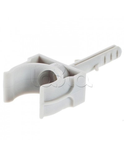 Держатель с дюбелем без шурупа для гофрированной или жесткой гладкой трубы D20 мм, без галогена Экопласт 41420HF в Калуге Держатели, клипсы, скобы Pintop.ru