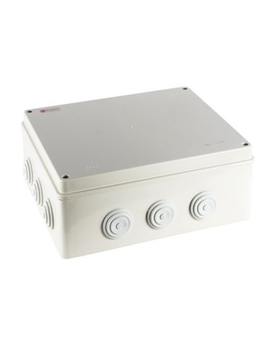 Коробка огн. Е110 о/п, 300х250х120,12 вых.,IP65, 6Р серый Экопласт (43070HF-GR) в Калуге Распределительные коробки Pintop.ru