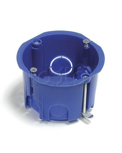 Коробка установочная D60x40мм со стык. ушками межцентр. 71мм, IP20, без винтов,синий Экопласт 44661-1 в Калуге Распределительные коробки Pintop.ru