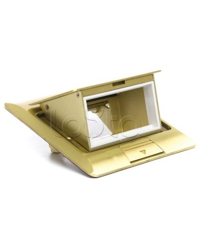 Люк в пол на 2 модуля (45х45мм), латунь Экопласт 70020 в Калуге Системы лючков и колонн Pintop.ru