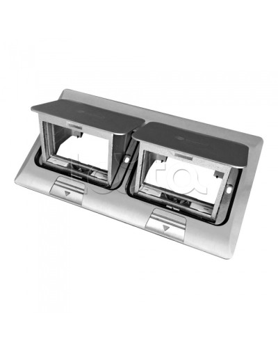 Люк в пол на 2x2 поста (45х45мм) в комплекте с коробкой и суппортом, сталь Экопласт (70027) в Калуге Системы лючков и колонн Pintop.ru