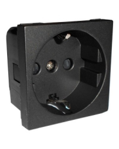 Розетка с заземляющими контактами и защитными шторками, (черный бархат) LK45 Экопласт (851408) в Калуге Аксессуары для кабель-канала Pintop.ru