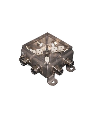 Коробка монтажная огнестойкая Гефест КМ-О (12к*6,0)-IP66 1212нерж, 8 вводов 123х123х60 в Калуге Распределительные коробки Pintop.ru