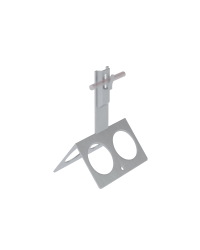 Коньковый держатель зажимной с широким основанием для прутка Ø 5-8 мм H80 мм CU КМ-Профиль (BKDZ-H80-D5-8 CU) в Калуге Монтажные материалы Pintop.ru