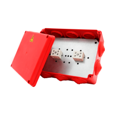 Коробка распределительная огнестойкая КРОПС-П4, IP54, габаритные размеры 150х110х70 мм, для кабелей сечением до 6 мм2, 6 клемм КМ-Профиль (FRJB-KM-P4-6-06-КРОПС-IP54)