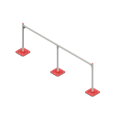 Опорная конструкция для горизонтальных прямоугольных воздуховодов и металлических лотков кабеленесущих систем TECHNORAPTOR FOOT 3000х1000 HD КМ-профиль (KM-TR-F-SSHRAD-3000-1000 HD)
